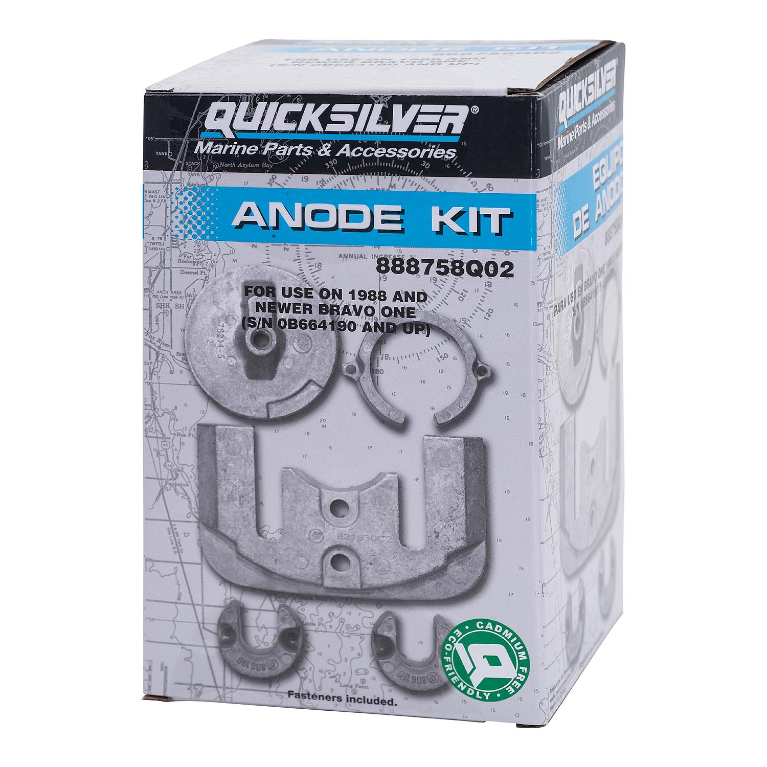 Mercury Quicksilver - Aluminum Anode Kit - Fits Bravo I Drives - 97-888758Q02
