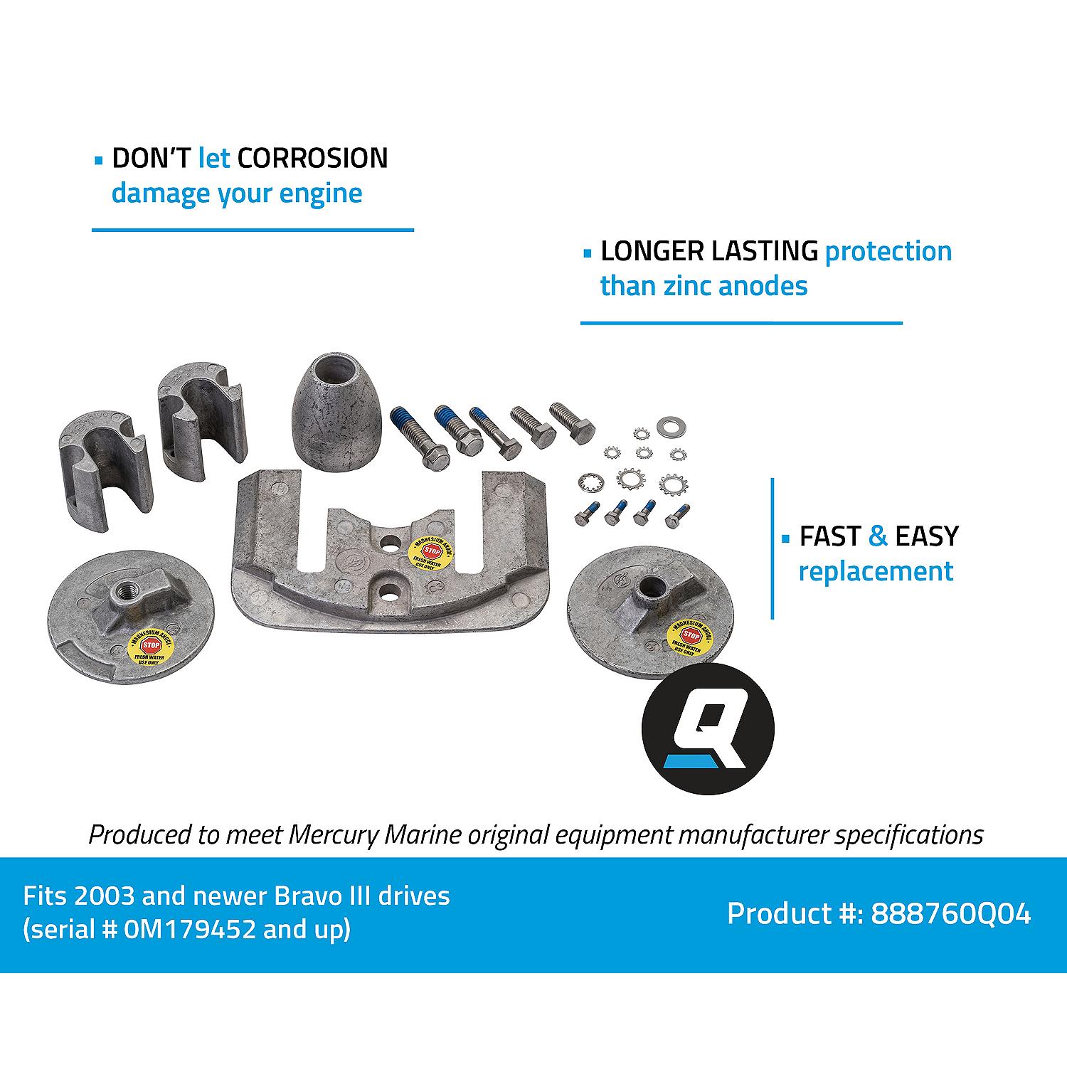 Mercury – Magnesium Anode Kit | Bravo III Series | Freshwater Protection | 888760Q04