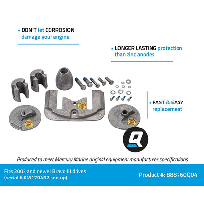 Mercury – Magnesium Anode Kit | Bravo III Series | Freshwater Protection | 888760Q04