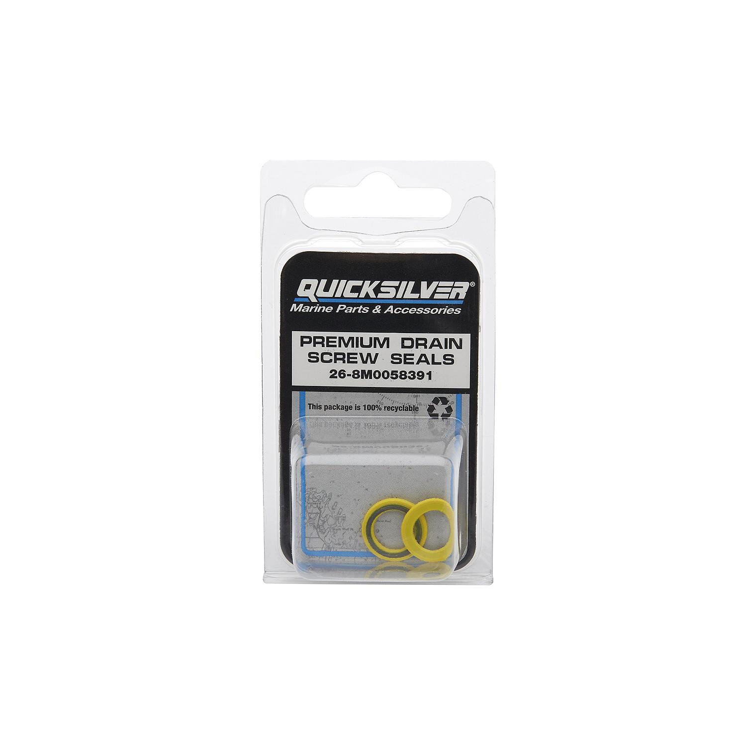 Mercury – Gear Case Drain Screw Seal - Sold Individually | Gearcase Hardware | Rubber-Coated Stainless Steel | 8M0058391