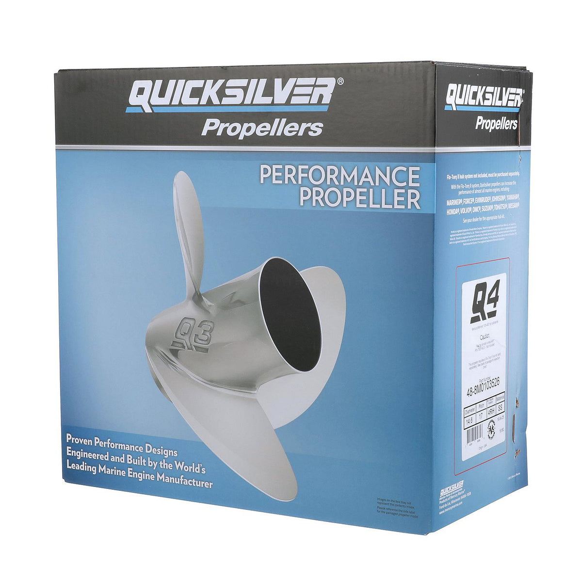 Mercury - Quicksilver Q4 Propeller - 4-Blade - 90 - 400 HP - 14.6 Dia. - 17 Pitch - 48-8M0103526