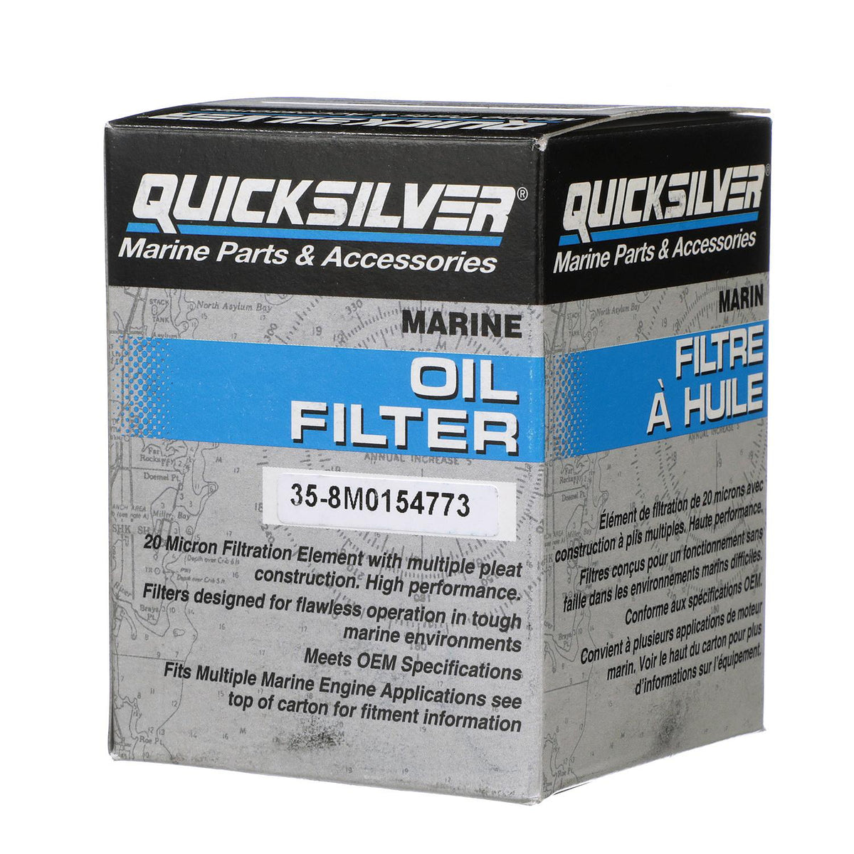Mercury – Quicksilver 20 Micron Oil Filter | Oil Filtration | Metal Canister | 8M0154773