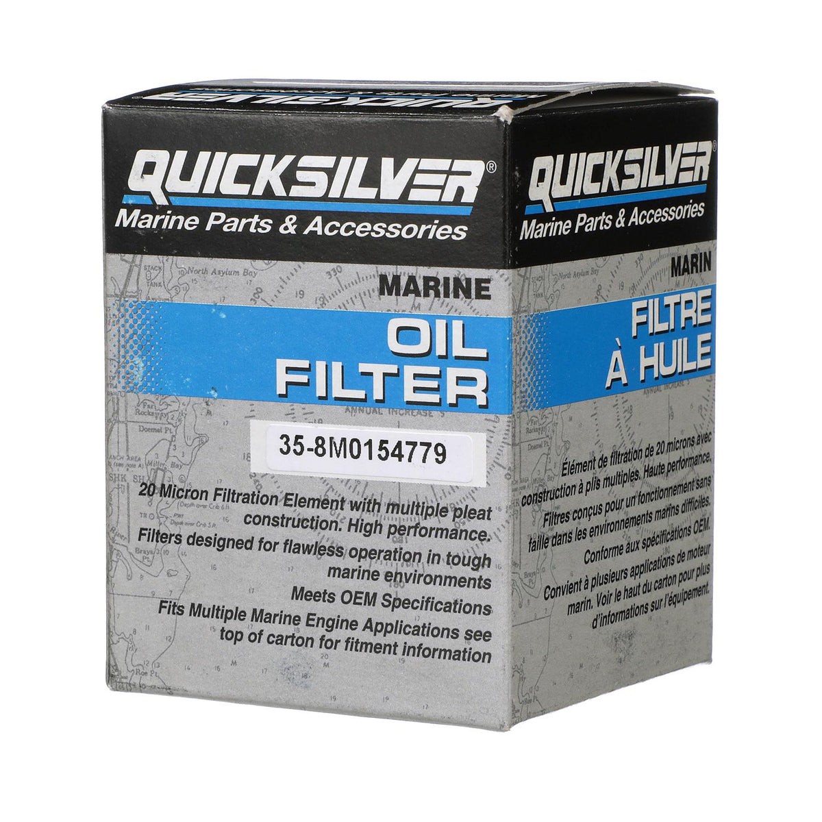 Mercury – Quicksilver 20 Micron Oil Filter | Oil Filtration Series | Metal Canister | 8M0154779