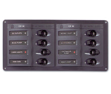 BEP Marine circuit breaker panel DC 12V 8x single pole 2x5A 2x10A 3x15A 1x20A horizontal (901H)