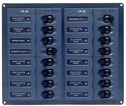 BEP Marine circuit breaker panel DC 12V 8x double pole (904NM-DP)