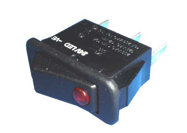 White Label Inbouwschakelaar verlicht zwart/rood 24V (A443973)
