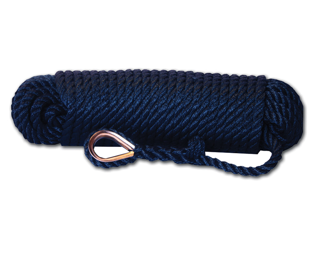 Hollex ankerlijn navy 12mm 3 strengen L=20mtr (ALN1220)