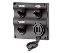 Easterner LED schakelpaneel 12V 3 tuimelaars met USB oplader (EP-91359LED)