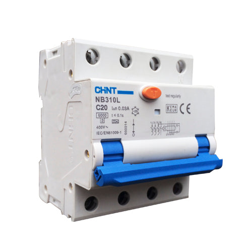 White Label Aardlekautomaat 3F C 32A 30mA 3P1N max. 230/400Vac (HACA3PN30C32)