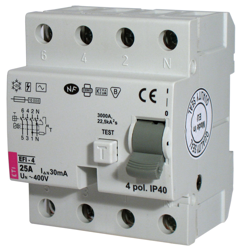 White Label Aardlekschakelaar C 4P 63A 30mA max. 400Vac (HACAS4P6330)