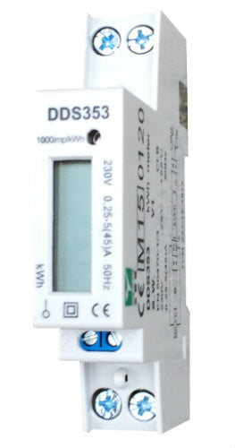 White Label KwH-meter digitaal MID 1 polig 45A max. 230Vac (HACKWH1F32DMID)