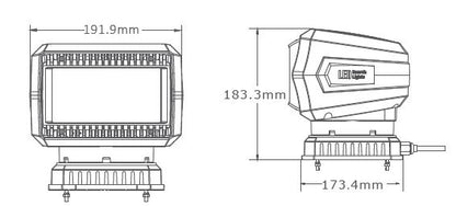 Hollex zoeklicht LED 60W wit met afstandsbediening - magneetmontage (HSLRL)