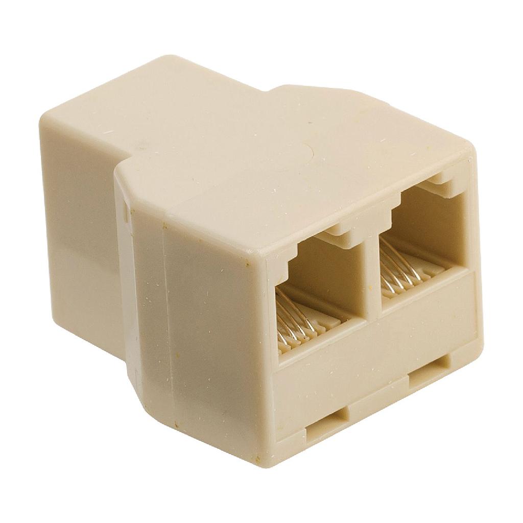 White Label Telefoonkabel 3-weg adapter 3x female (M01006)