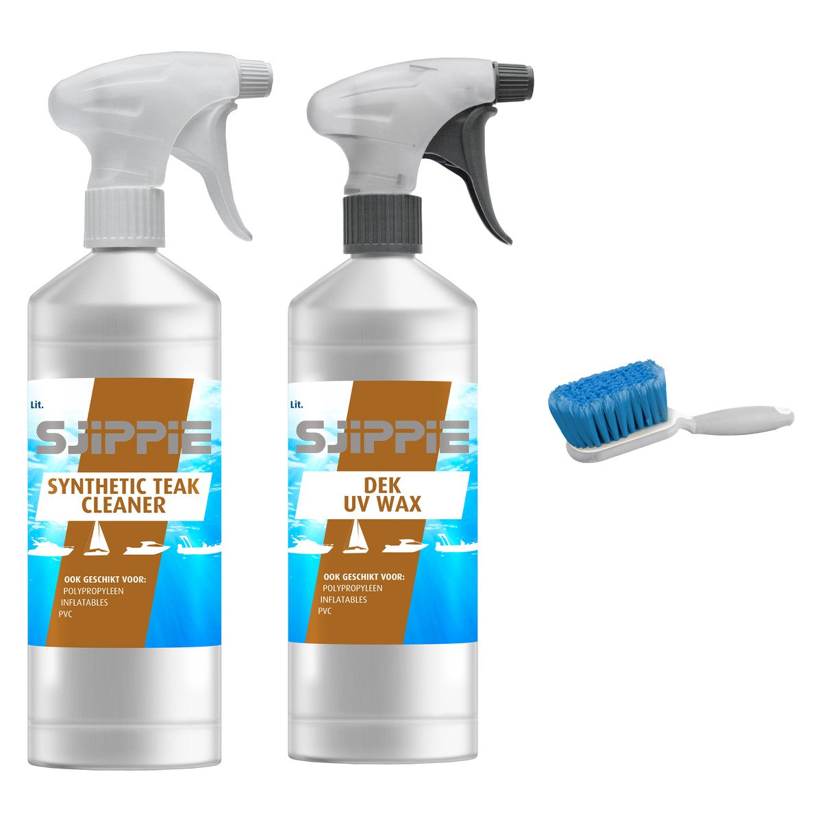 Sjippie pakket synthetic teak en dek UV wax HWB (SJ99007) - inhoud van het pakket