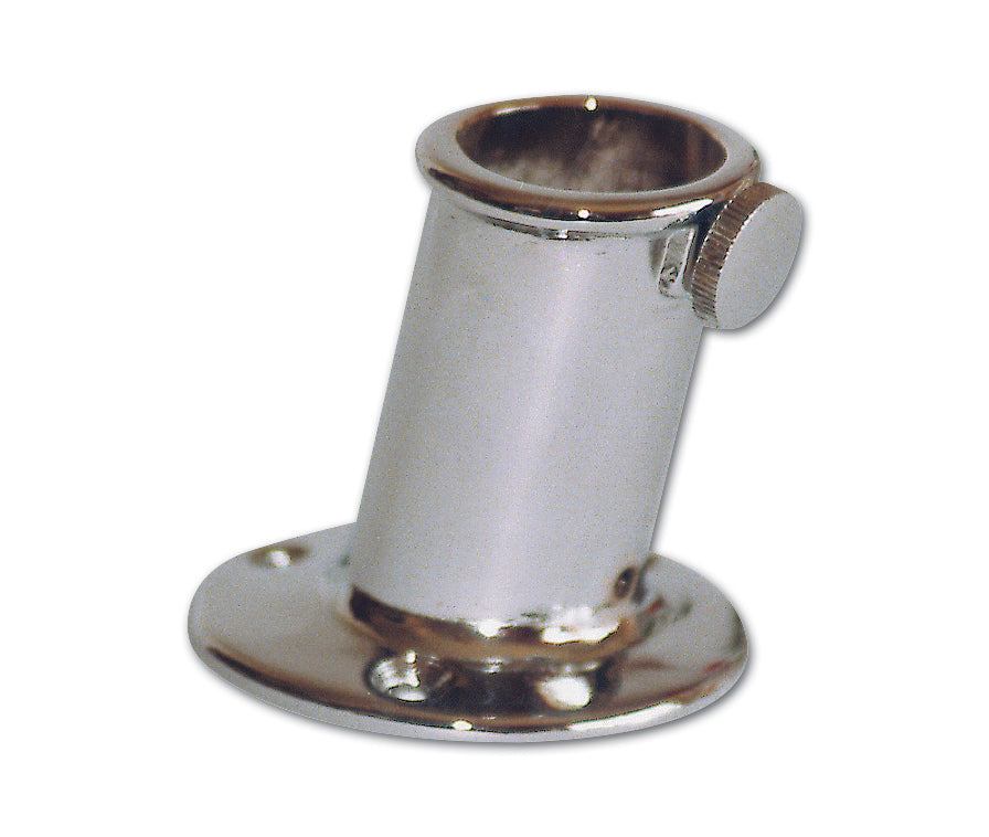 White Label Vlaggenstokhouder 25mm opbouw rond 63º (VSH417601)
