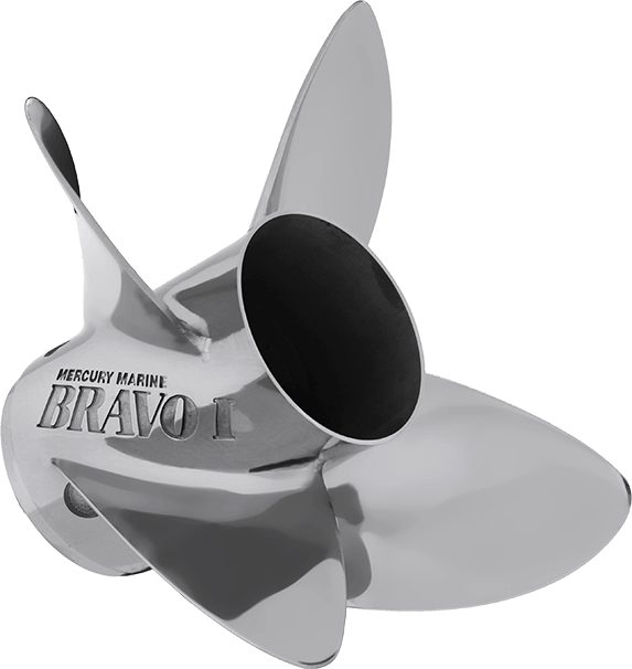 Mercury - Bravo I FS Racing Propeller - 4-Blade - 150 to 400 HP Gear Case Outboard - Up to 600 HP Sterndrive - 15.25 Dia. x 23 Pitch - 48-8M0071089
