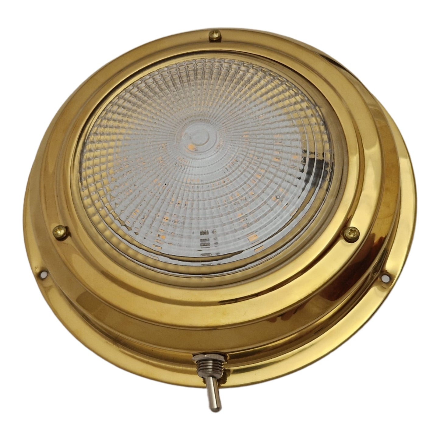 Hollex plafonnière opbouw messing 12V 165mm warm wit LED (010156)