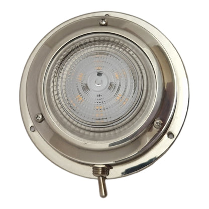 Hollex plafonnière opbouw rvs304 12V 110mm warm wit LED (010157)