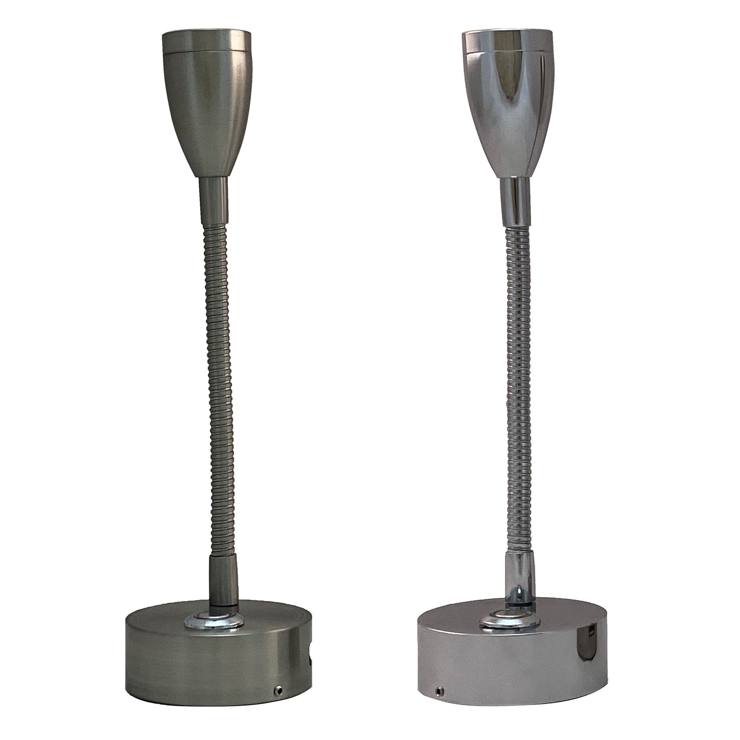 Hollex LED leeslamp Miniflex nikkel 12/24V 2W 160lm 3 kleuren dimbaar (010205)