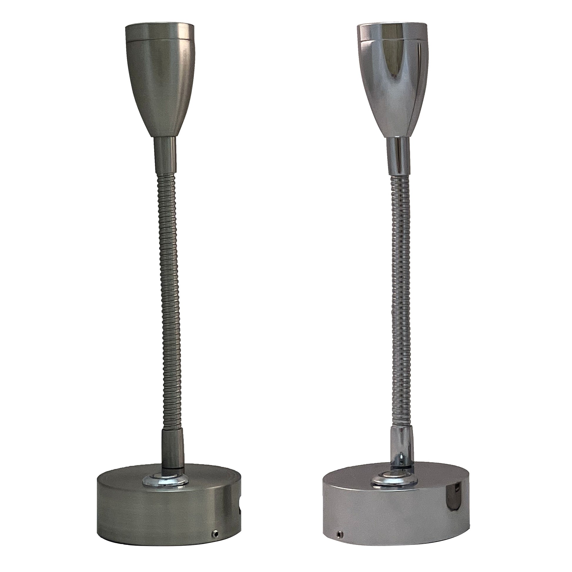 Hollex LED leeslamp Miniflex nikkel 12/24V 2W 160lm 3 kleuren dimbaar (010205)