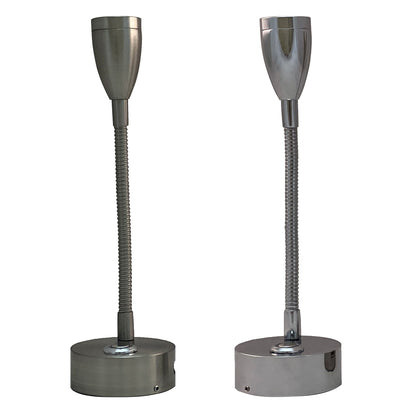 Hollex LED leeslamp Miniflex nikkel 12/24V 2W 160lm 3 kleuren dimbaar (010205)