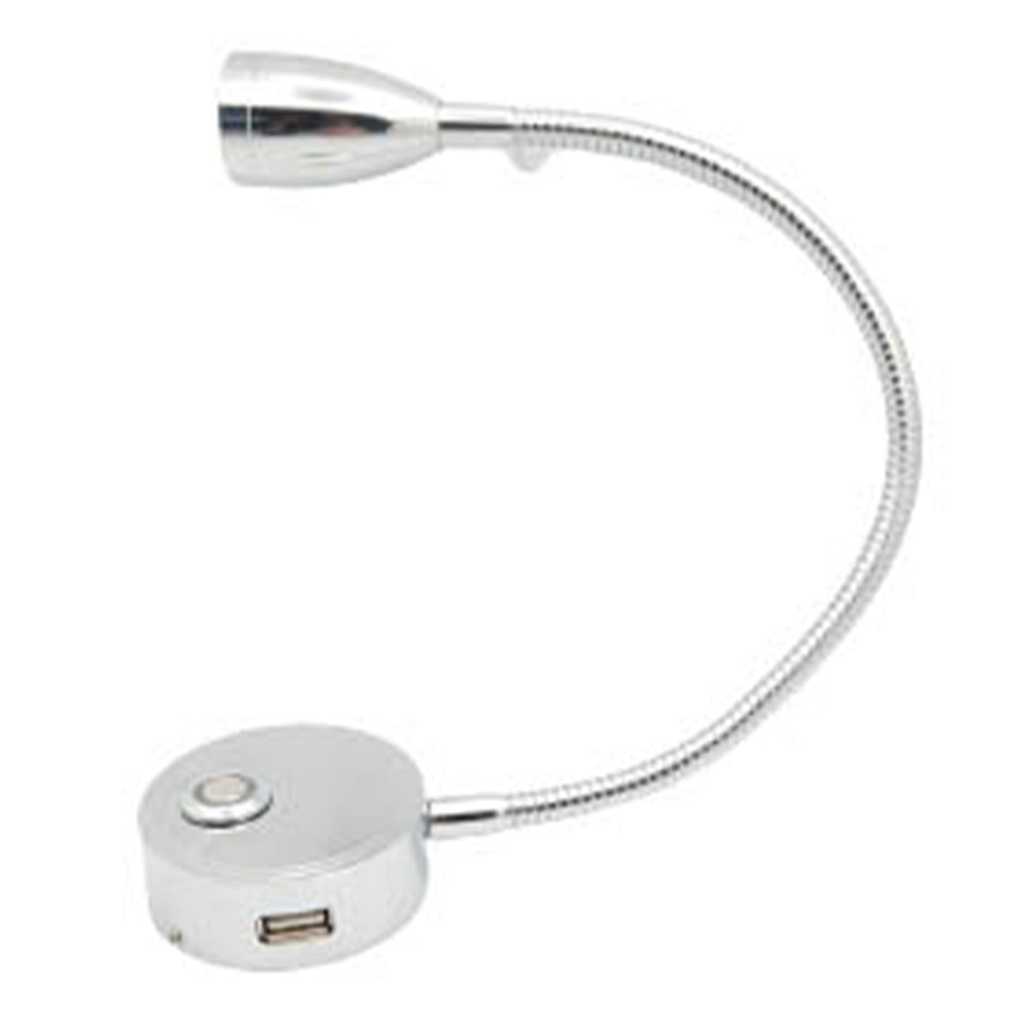 Hollex LED leeslamp Maxiflex nikkel 12/24V 2W 160lm 3 kleuren dimbaar (010208)