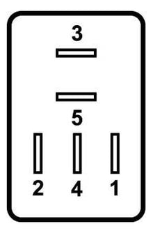 Ripca mini relais wissel 24V 10-15A 5-polig (0235)