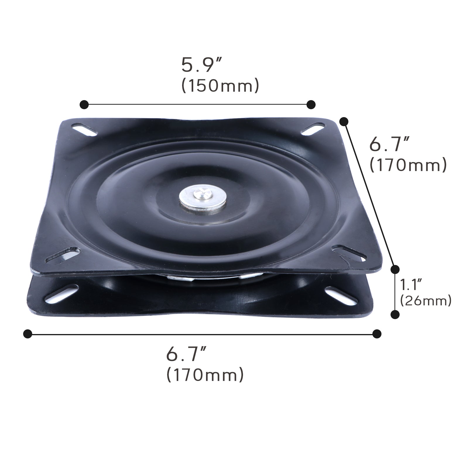 Hollex draaiplateau zwart 15x17x17cm (165100805)