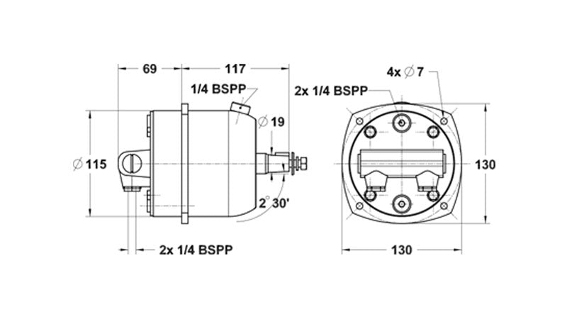 Lecomble & Schmitt stuurpomp 20HB 20cc met terugslagklep 1/4" BSP (2202644)