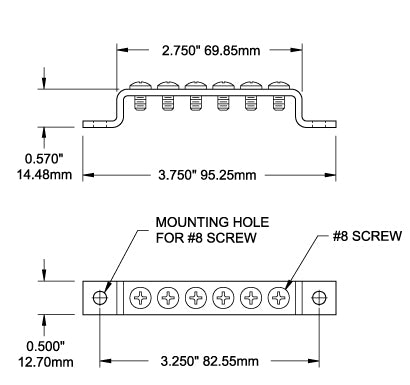 Blue Sea Systems busbar 6pos grounding (2306-BSS)