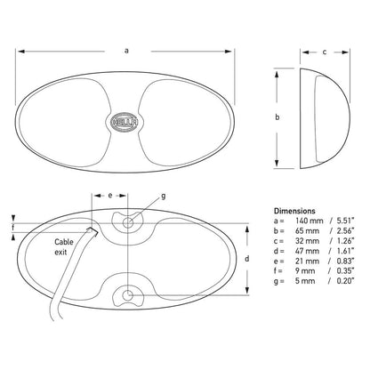 Hella DuraLED 12 wit behuizing wit 9-33V (2JA959 700-101)