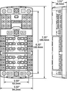 Blue Sea Systems zekeringblok ST-blade dual12 met aarding/afdekking (5032-BSS)