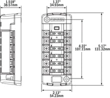 Blue Sea Systems zekeringblok ST-blade 6 circuits onafhankelijk met afdekking (5035-BSS)