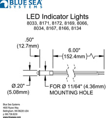 Blue Sea Systems LED amber 11/64 inch 230VAC (8167-BSS)