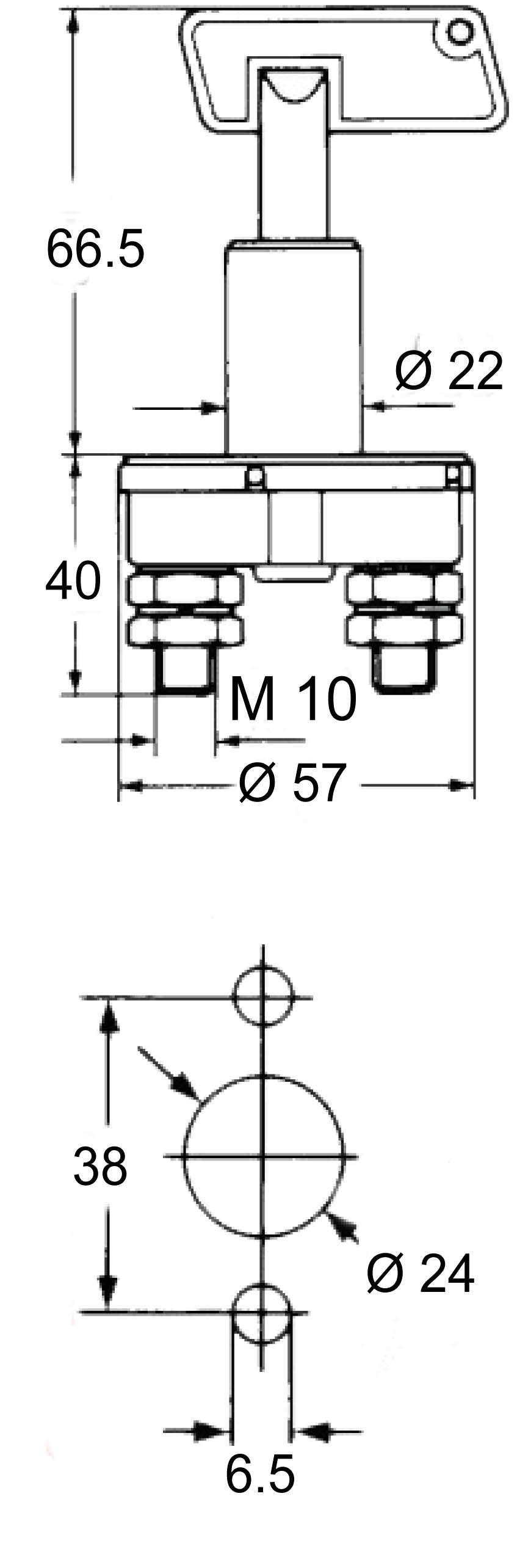 Hollex batterijschakelaar 100A continu max 500A M10 (HBS01)