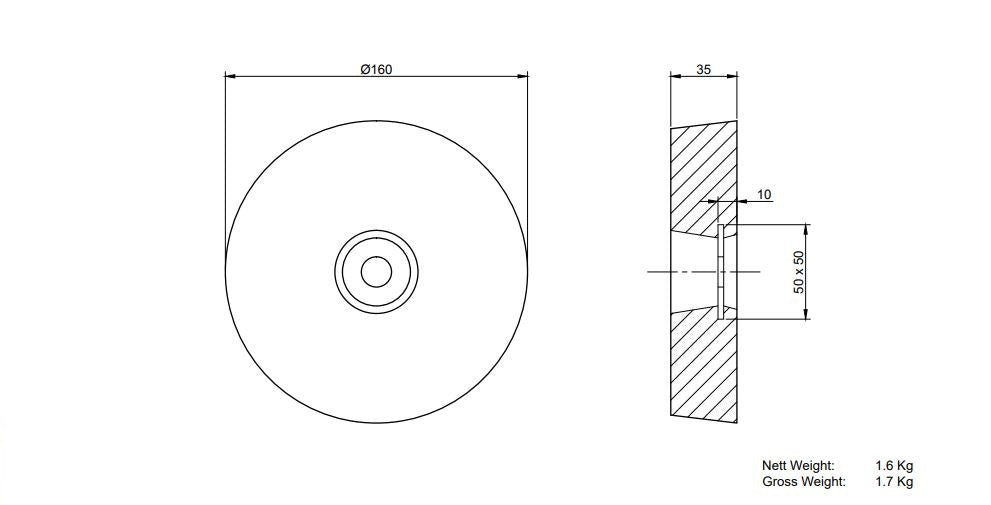 MME huid/roeranode aluminium MME16AB (MME16AB)