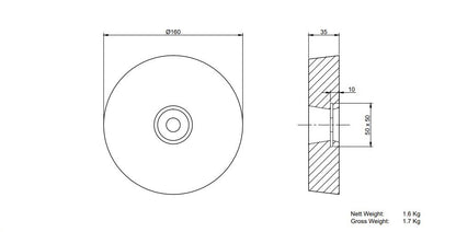 MME huid/roeranode aluminium MME16AB (MME16AB)