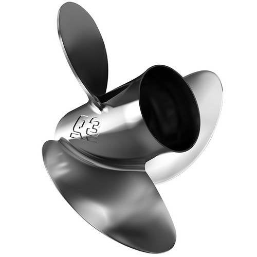 Mercury – Quicksilver Q3 Propeller | 14.7" Diameter x 16" Pitch | Right-Hand Rotation | 3-Blade | Stainless Steel | High Polished Finish | 8M0103520